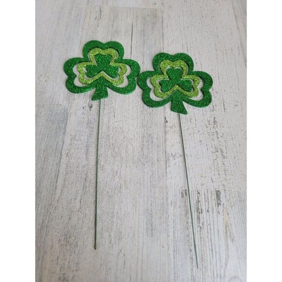 Glitter green Shamrock Clover St Patrick's Day pic Decor home - Picture 5 of 5